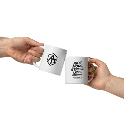 Weiße, glänzende Tasse | Ride-more